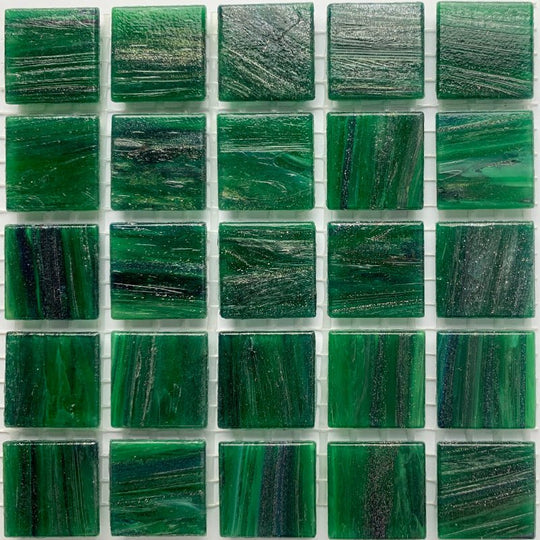 Gold Glass Mosaic 20mm  Forest Green
