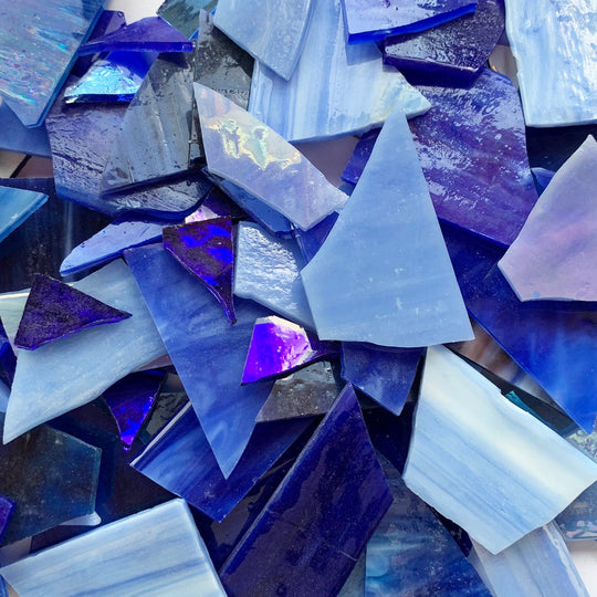 Glasscherben Himmelblaue Mix