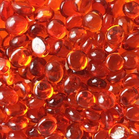 Mini Glass Nuggets 9-13mm  Orange Crystal