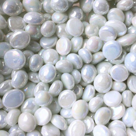 Mini Glass Nuggets 9-13mm  Opal White