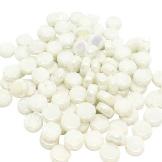 Mini-Runden Perle 8mm Opal Weiß