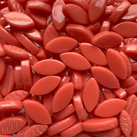 Mosaiksteinen Elipsenform Glas  Orange-Rot