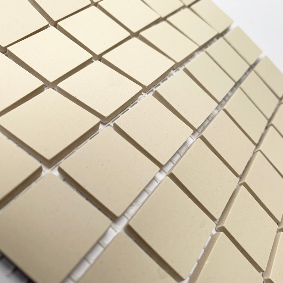 Winckelmans Blanc – matt 20x20 mm mosaic tiles on mesh