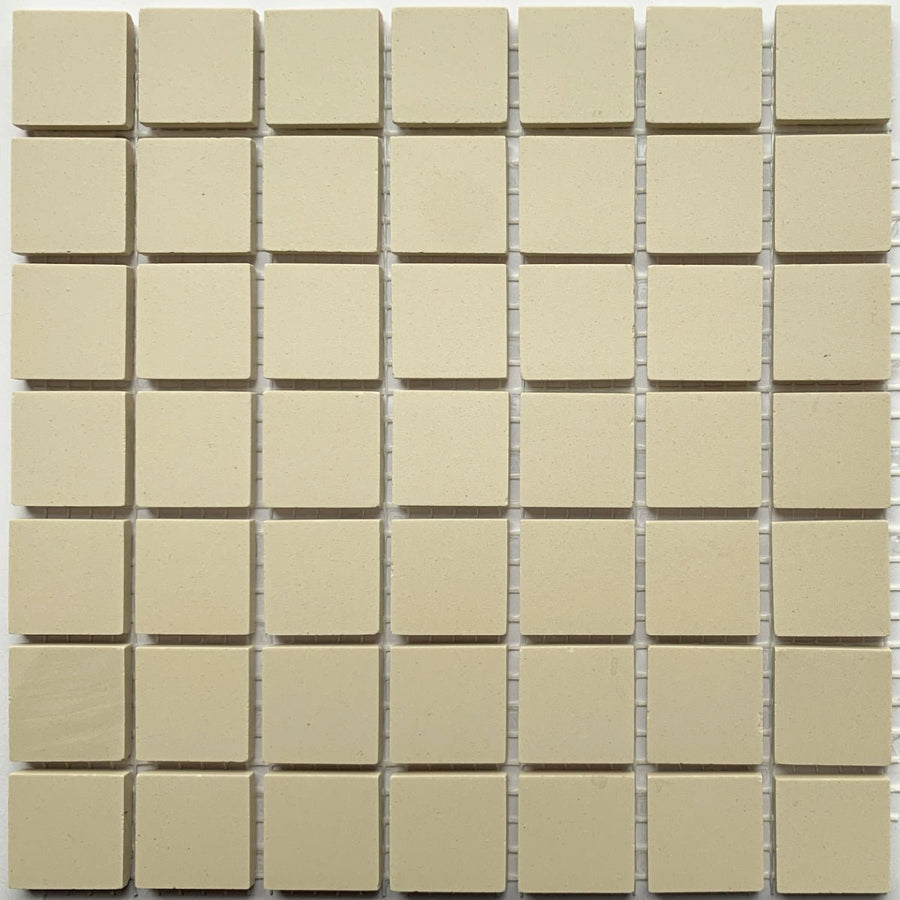 Winckelmans Blanc – matt 20x20 mm mosaic tiles on mesh