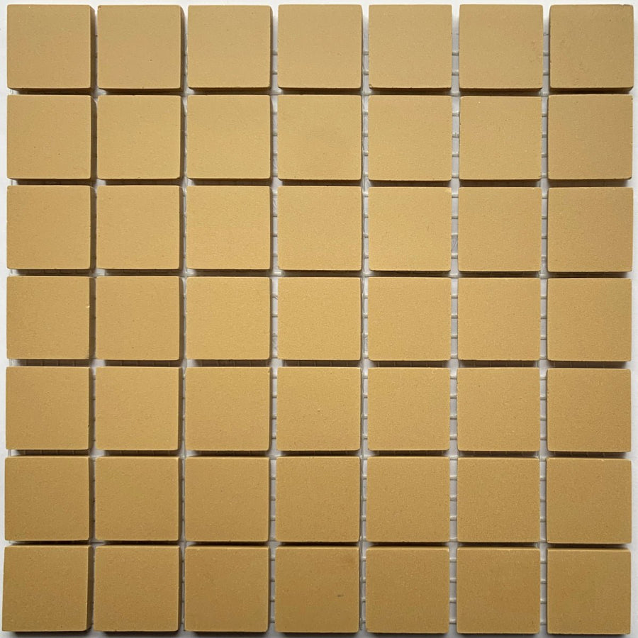 Winckelmans Jaune – matte Mosaikfliesen im Format 20x20 mm auf Netz