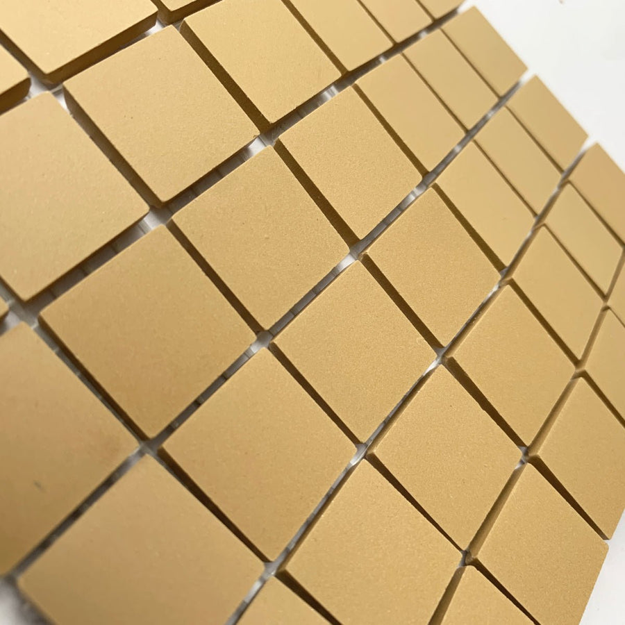 Winckelmans Jaune – matte Mosaikfliesen im Format 20x20 mm auf Netz