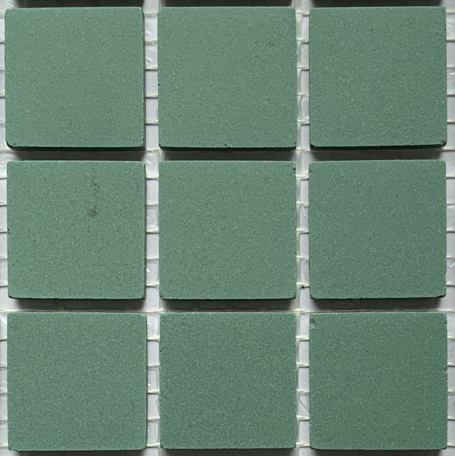 Winckelmans Vert Foncé – matt 20x20 mm mosaic tiles on mesh